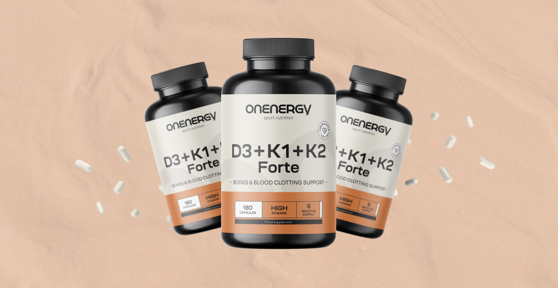 Vitamine D3 + K1 + K2 FORTE