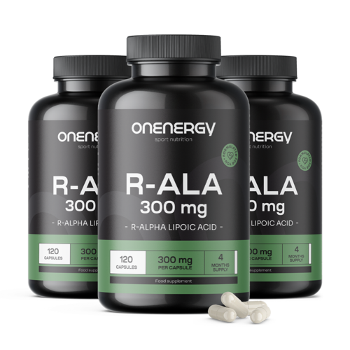 3x R-ALA – R-Alpha-Liponsäure 300 mg, zusammen 360 Kapseln