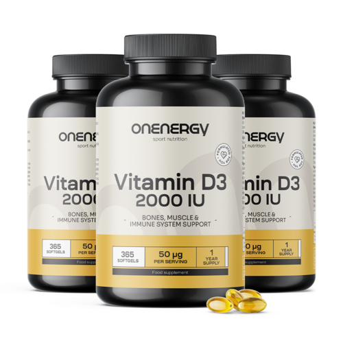 3x Vitamin D3 2000 I.E., zusammen 1095 Weichkapseln