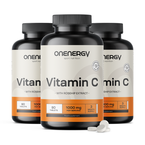 3x Vitamin C 1000 mg mit Hagebutte, zusammen 270 Tabletten