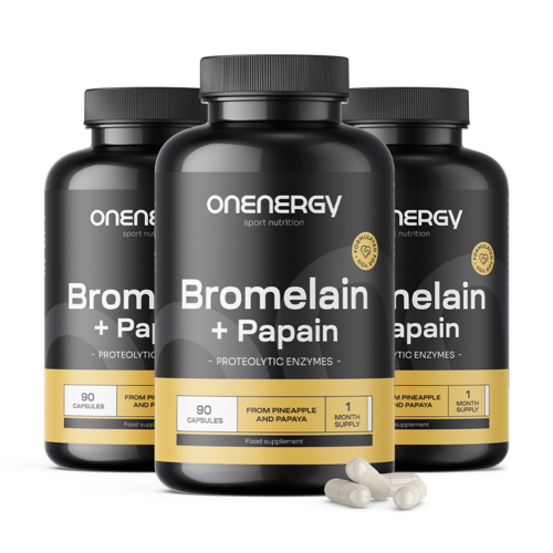 3x Bromelain + Papain, zusammen 270 Kapseln