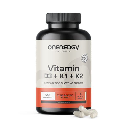 Vitamin D3 + K1 + K2, 120 Kapseln
