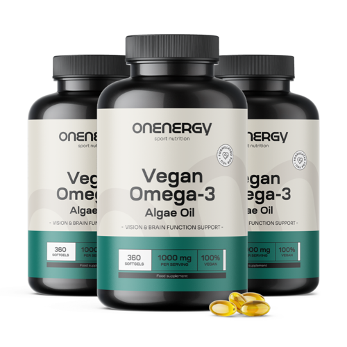 3x Veganes Omega-3 aus Algen 1000 mg, zusammen 1080 Weichkapseln