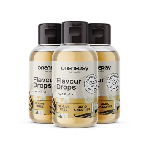 3x Flavour Drops Tropfen mit Süßungsmittel – Vanille, zusammen 150 ml