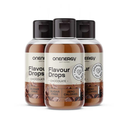 3x Flavour Drops Tropfen mit Süßungsmittel – Schokolade, zusammen 150 ml